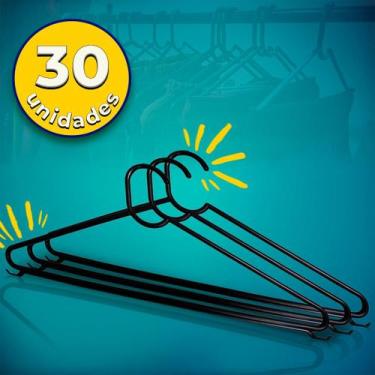 Imagem de Cabide Plástico Kit Polipropileno Premium Maciço Reforçado Com Base Li