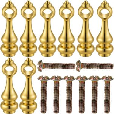 Imagem de YALOJE Pacote com 8 conectores de trilho de prateleira de metal, conectores de móveis de eixos, trilhos decorativos de galeria com parafusos para prateleiras, armários de vinho, estantes - ouro