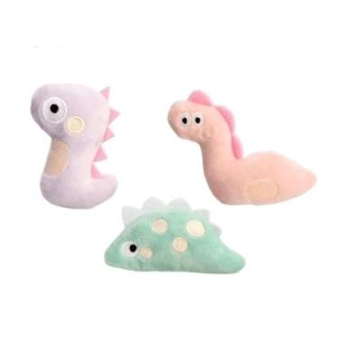 Imagem de Brinquedo para Gatos Pelúcia Dinossauro Maluco com Catnip Cores Sortid