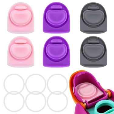 Imagem de BMSQOFD 6 conjuntos de tampas de vedação de substituição para Owala Freesip 473 ml 947 ml, anel de vedação O de silicone, peças de anel de vedação para garrafa de água, acessórios de tampa superior