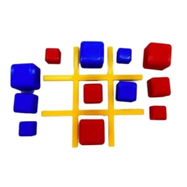 Imagem de Jogo da Velha Come-Come Estratégia para Dois Jogadores Com Peças Sobrepostas Produzido Em PLA por Impressão 3d