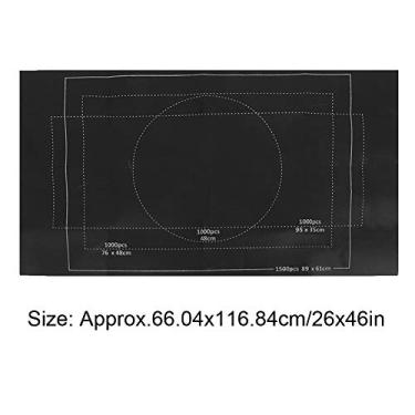 Imagem de Cryfokt Tapete de Quebra-cabeça Conveniente para Enrolar até 1500 Unidades de Armazenamento de Quebra-cabeças para Crianças, Preto 26 X 46 pol. (26 * 46 polegadas)