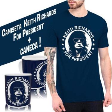 Imagem de Camiseta camisa Keith Richards For President exclusiva + Caneca - LADO