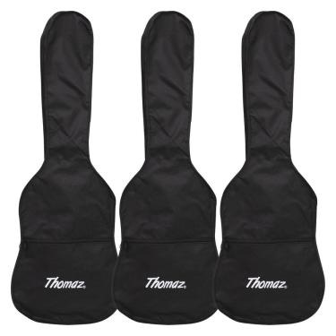 Imagem de Kit 3 Capas para Guitarra Elétrica Preta Thomaz
