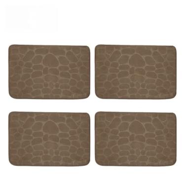 Imagem de Tapete Soft Antiderrapante Super Macio 60x40cm – Tapete Absorvente em Poliéster para Banheiro, Sala e Quarto(KIT4-Marrom)