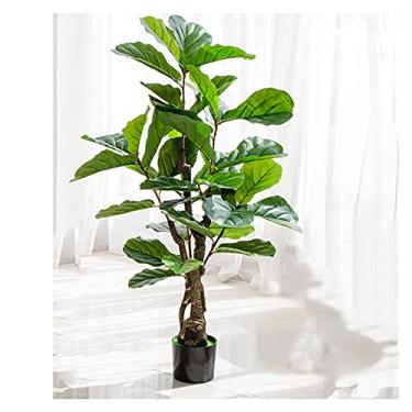 Imagem de CZCZC Bonsai artificial árvore de 119 cm folha de violino falso árvore ficus, planta artificial quase a árvore natural, árvores artificiais usadas para decoração de exposição de empresa de casa