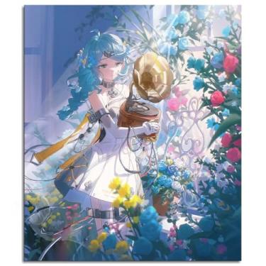 Imagem de Pôster de gramofone 1104 tranças impressões em tela Ahoge arte de parede para casa 1 painéis decorações não ramificadas 81 cm x 61 cm