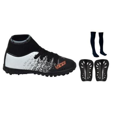 Imagem de Chuteira Society Infantil Botinha Cano Alto Grama Sintética Sosaite Fu