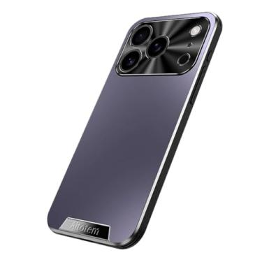 Imagem de Genérico Estojo rígido fino para PC For iPhone 17/17 Air/17 Pro/17 Pro Max, anel de proteção de câmara de metal e cobertura fosca anti-riscas (roxo, 17 Pro Max)