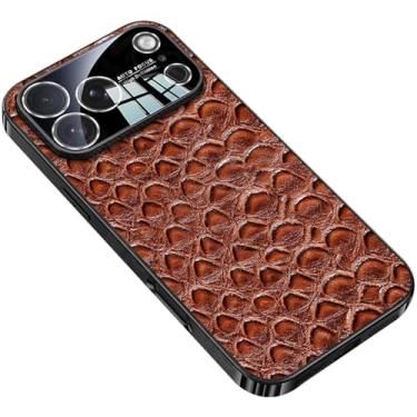 Imagem de Genérico Capa de couro fina para negócios para iPhone 17/17 Air/17 Pro/17 Pro MAX, cobertura em relevo 3D, proteção de câmara e design exclusivo à prova de choques de grau militar (Red, 17 Air)