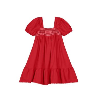 Imagem de Vestido Infantil Menina Rayon Twill Vermelho Mundi-Feminino