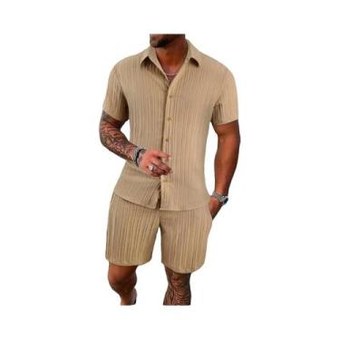 Imagem de Diário básico moda simples retro sólido listrado verão masculino casua