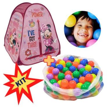 Imagem de Barraca Infantil Bolinhas Tenda Minnie Casinha Menina Kit - Mariplast
