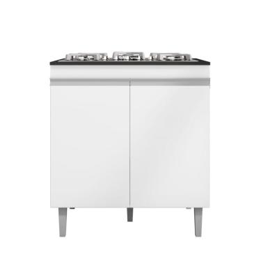 Imagem de Balcão Armário De Cozinha Multiuso Para Cooktop Com Tampo 4 Ou 5 Bocas Andréia Branco- Mabe Magazine