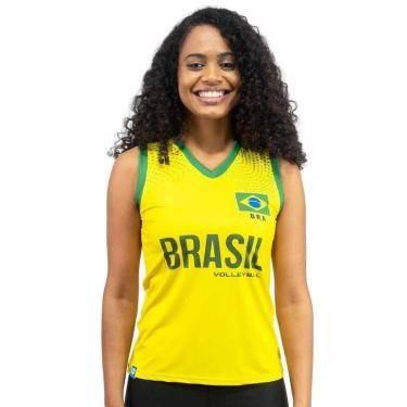 Imagem de Camisa de Vôlei Brasil 2022 Amarela Feminina-Feminino