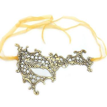 Imagem de Máscara Lace Gilding Party Cosplay Sexy Silver Half Face - yiweisai