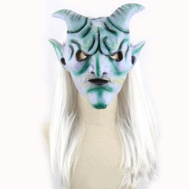Imagem de Máscara de cabelo comprido Silver Angle King Latex Full Face Halloween