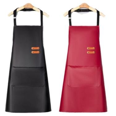 Imagem de Avental de couro impermeável para mulheres com bolso PVC 300g - Yiweis