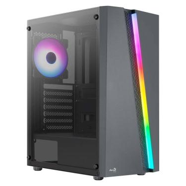 Imagem de Gabinete Gamer ATX Aerocool Blade V1, Lateral em Vidro, 4x Fans RGB, USB 3.0, Preto - 78111