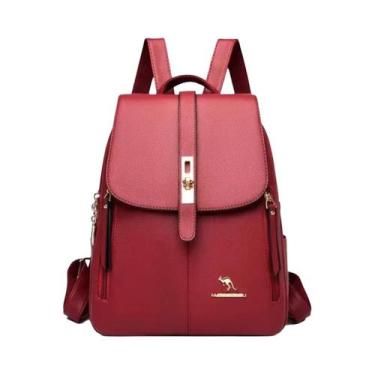 Imagem de Mochila De Couro Feminina De Grande Capacidade, Estilo Vintage, Mochil