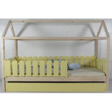 Imagem de Bicama Montessoriana Solteirão Casinha Colorida Madeira Maciça Pinus -