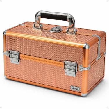 Imagem de Maleta de Maquiagem Ruby´s Salmão e Prata com 2 Bandejas Csn-a160