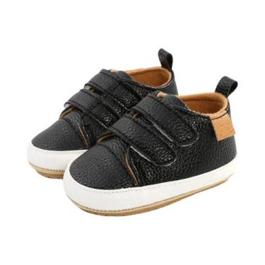 Imagem de Sapatos Unissex De Couro Pu Para Bebês, Meninos E Meninas, Sola De Bor
