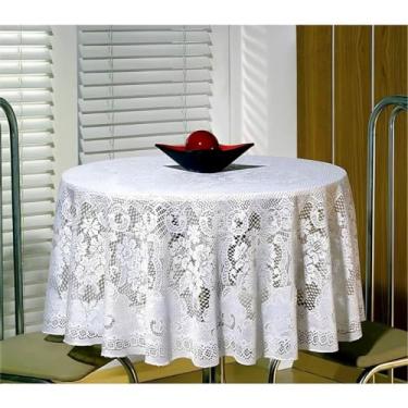 Imagem de Toalha de Mesa Redonda Renda Jacquard 1,8m 6 lugares Beija Flor