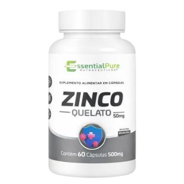 Imagem de Zinco Quelato 50mg 60 Capsulas 500mg Natural - Essential Pure - Essenc