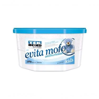 Imagem de Desumidificador Evita Mofo Pote 100g Kids para Remover Umidade em Plástico com Fragrância para Armários Azul Tekbond