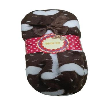 Imagem de Pantufa Sapatilha Inverno Forrada Lã Antiderrapante Coração Feminina T