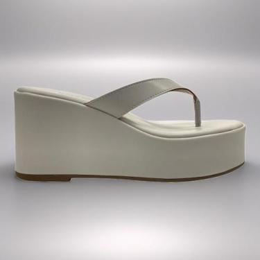 Imagem de Tamanco Plataforma Off White Sorrento - BVSHOES, 36, Off white