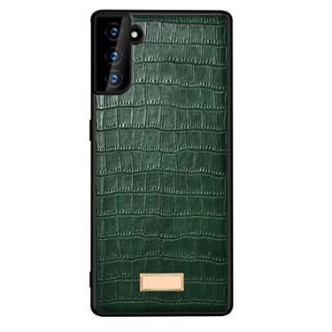 Imagem de Capa para Samsung Galaxy S21/S21 Plus/S21 Ultra, estampa clássica de crocodilo premium fina de couro para negócios elegante capa protetora de TPU (poliuretano termoplástico), verde, S21 Plus de 6,7 polegadas