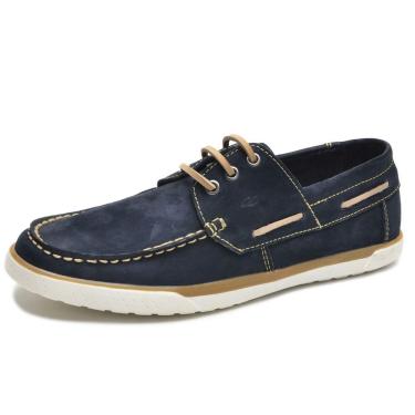 Imagem de Mocassim Dockside Couro Masculino Liso Tressê Leve