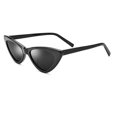 Imagem de Óculos de Sol Feminino Olho de Gato UV400 Condução Moda Casual 3 Cores Preto/Branco/Marrom, Preto, Preto
