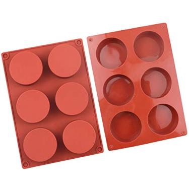 Imagem de 2 peças – Molde de silicone de 6 furos, molde de bomba de chocolate quente para doces de chocolate, sobremesa de bolo, biscoitos de cupcake de gelatina pudim, sabonete frio feito à mão, assadeira antiaderente segura para alimentos