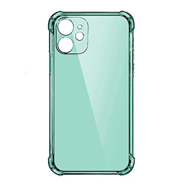 Imagem de Capa de telefone de silicone grossa à prova de choque para iPhone 14 13 12 11 Pro Max X XR Capa de proteção de lente, verde, para iPhone 12 Pro