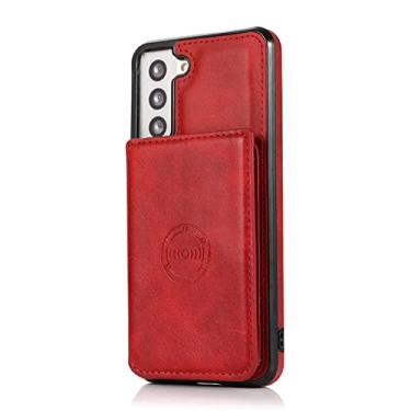 Imagem de Estojo de couro para Samsung Galaxy S21 S20 Ultra S20FE S10 Note20 10 Plus A12 A32 A52 A72 A51 M31 M11 Slot para cartão Capa carteira, vermelho, para A12 5G