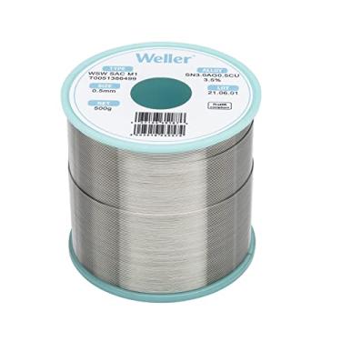 Imagem de Weller WSW SAC M1 (T0051386499) Fio de solda sem chumbo, diâmetro: 0,5 mm / 0,020 pol, Peso: 500 g / 17,637 oz, Liga Sn96.5Ag3.0Cu0.5, conteúdo de fluxo 3,5%