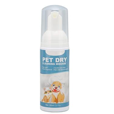 Imagem de Shampoo seco para animais de estimação sem água, shampoo para cães sem água suave 60ml, protege a pele, remove com segurança odores de animais de estimação para ambientes internos e externos