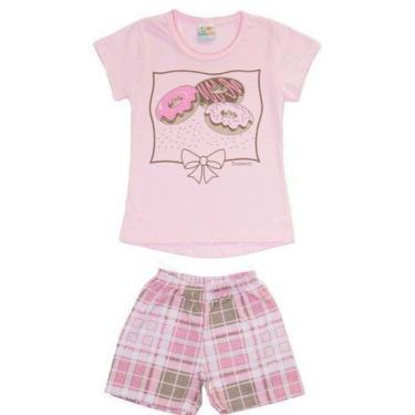 Imagem de Pijama Curto Bebê Menina - Donuts Rosa - Dadomile