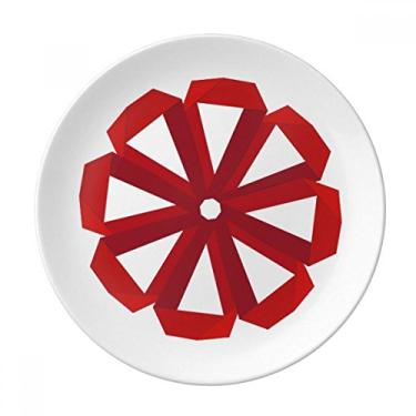 Imagem de Prato de origami vermelho abstrato de flor de Natal decorativo de porcelana salver talheres, prato de jantar