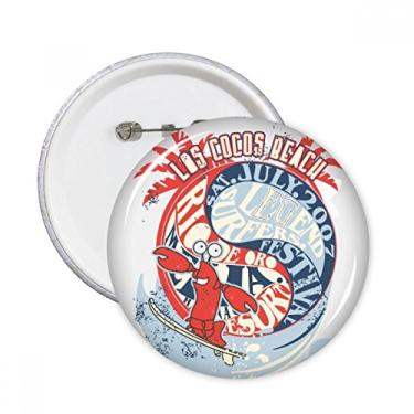 Imagem de World Beach Lagosta Marine Organismo Pinos Redondos Emblema Decoração de Roupas 5 peças Presente