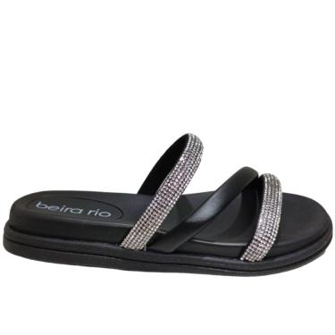 Imagem de Tamanco Feminino Casual Papete Tiras com Strass Beira Rio 8488.108