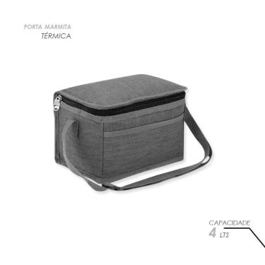 Imagem de Bolsa Térmica Porta Marmita 4L Cinza | Conserva Refeições