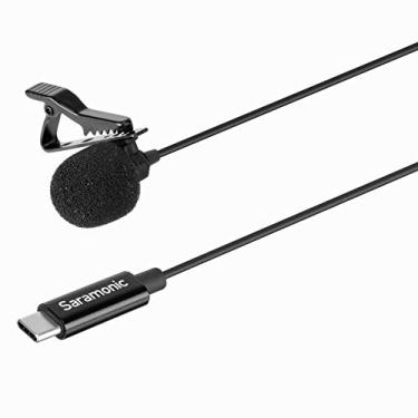 Imagem de Saramonic Microfone Lavalier com USB-C para dispositivos móveis e computadores com cabo de 2 m e adaptador USB-C de ângulo reto (LavMicro U3A), cabo de 5 m (LAVMICROU3A)