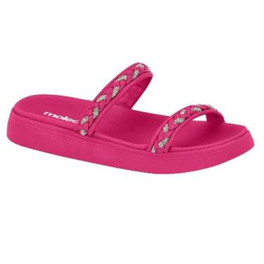 Imagem de Papete Moleca Tira Pronta Napa Turim Pink/branco/cristal 034