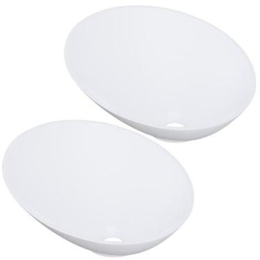 Imagem de Kit 02 Cubas de Apoio Meia Lua Para Banheiro Lavabo C01 BM38W Branco M