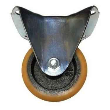 Imagem de Kit 4 Rodizio Base Fixo Roda Alumínio Poliuretano 3 Polegada - ABCMAIO