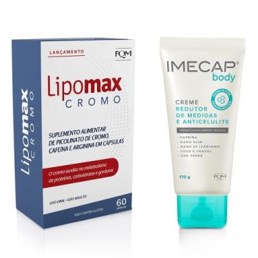 Imagem de Kit Imecap Redutor Medidas 170g e Lipomax Cromo c/ 60 c/ 20% - FQM